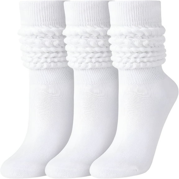 TELOLY Slouch Socks for Woman 3 Pairs Women Scrunch Socks Extra Long Knee High Slouchy Socks Size 6-11