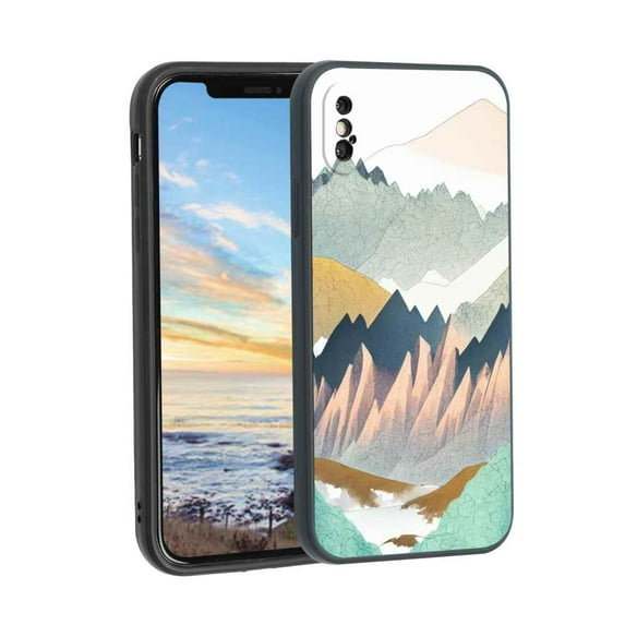 Compatible with iPhone XS Phone Case, Mountains-6th-Gen-199 Case Men Women, Flexible Silicone Shockproof Case for iPhone XS