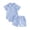 Blue, variant on Mlzmgr Newborn Boy Outfits Short Sleeve Button Lapel Collar Plaid Shirts Toddler Romper and Drawstring Shorts Infant Clothes(Blue)
