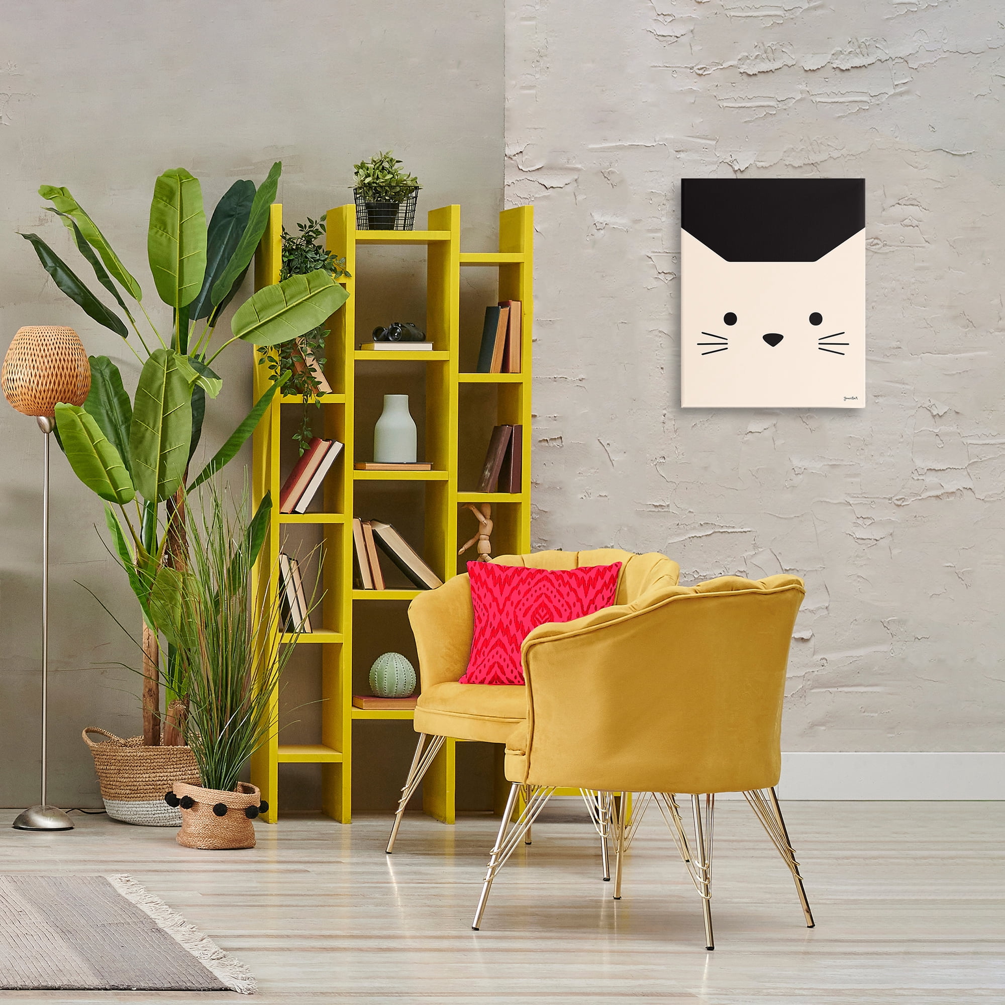 Stupell Industries White Cat Close Up Animals Painting Wrapped Canvas Art Print Wall Art, 16 x 20
