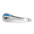 thumbnail image 3 of Auriga 925 Sterling Silver RH-plated CZ and Blue Cr. Opal Inlay Infinity Symbol Ring for Women Size- 8, 3 of 6