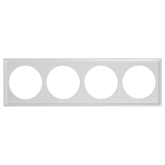 HUBERT® SmartFit White Melamine Half Long Tile with 4 Cutouts - 6 3/16"L x 20 1/5"W x 3/5"H