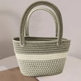thumbnail image 6 of Straw Handbag Tote for Women Summer Beach Drawstring Rattan Bucket Bag Handmade Woven Hobo Shopping Purse, 6 of 6