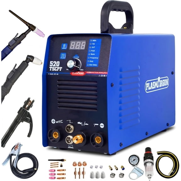 PLASMARGON 3 in 1 Plasma Cutter Welder Machine, 110V/220V Dual Voltage 50A CUT/200A TIG/180A MMA Combo, IGBT Inverter Multi-Process Welding Machine, Portable Metal Cutter & Welder for DIY Home Repair