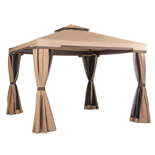Suncrown Outdoor Patio Garden Gazebo 10 x 10 FT with Vented Soft Canopy