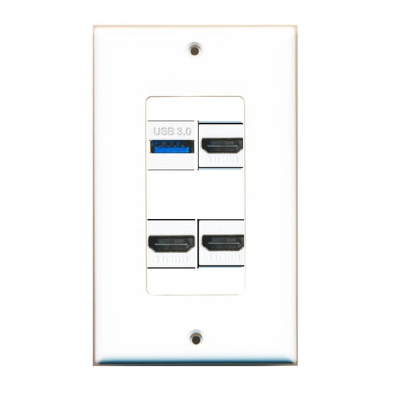 Ultra Spec Cables 4 Port Custom Keystone Wall Plate DecorZ