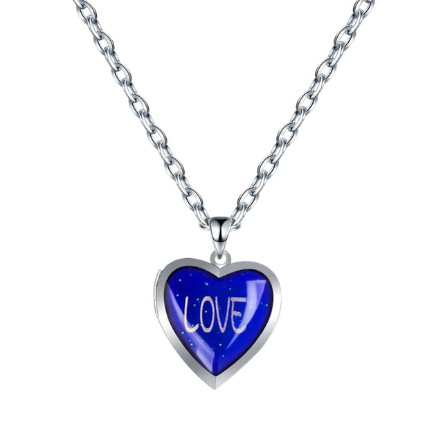 Coeur en Forme de Collier Humeur Changement de Couleur Déclaration Température Détection Médaillon Amour