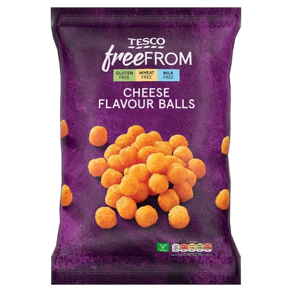 Tesco Free From Cheese Balls Snacks 150g, Imported from Britain