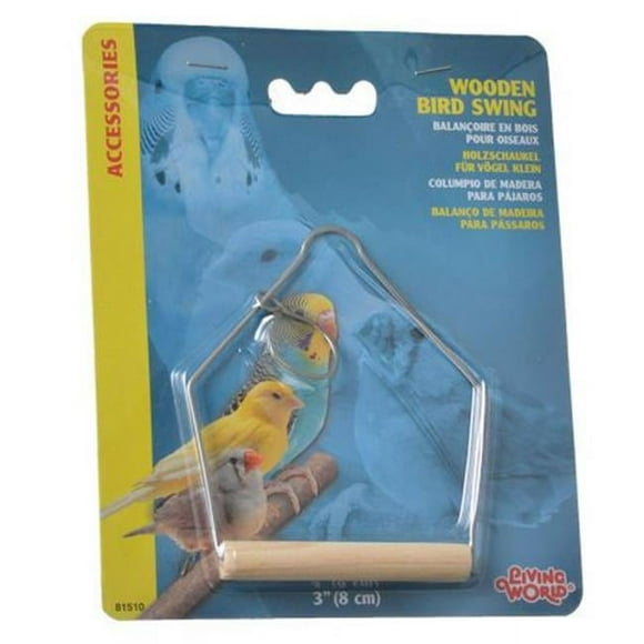 Living World 81510 3 x 4 in. Wood Perch Bird Swings