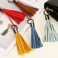thumbnail image 4 of 4Pack Leather Keychain Tassels, Women Tassel Bag Charm, Mint Green, 4 of 6