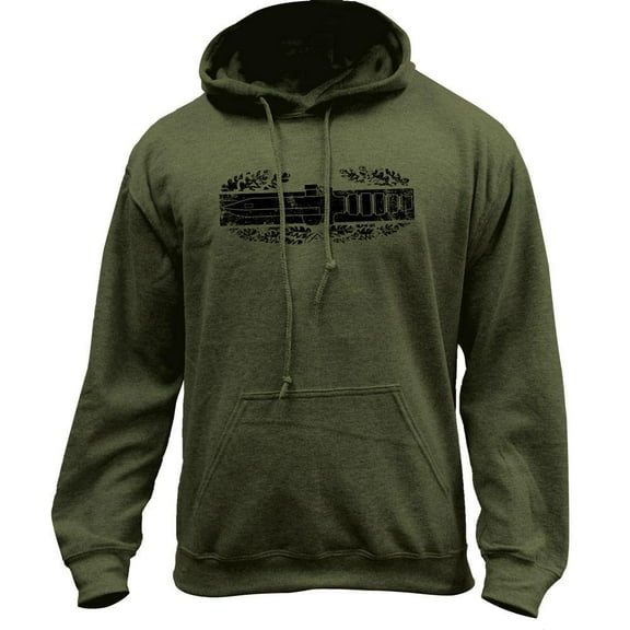 Army Combat Action Badge Subdued Veteran Pullover Hoodie Sweatshirt