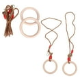 thumbnail image 3 of 1 Pair Wooden Adult Gymnastic Ring Children Fitness Rings with PP Rope for Full Body Strength Bodyweight Training, 3 of 5
