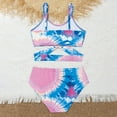thumbnail image 4 of Caqnni Girls Swimsuit V-Neck Shell Stitched Solid Color High Waisted 2 Piece Bathing Suit Bikini 9-16T Summer Beach Girls Swimsuits 8-9 Years,Pink, 4 of 4