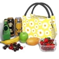 thumbnail image 3 of Fotbe Daisies Flowers Bolsa Térmica Portátil con Estampado, Bolsa de Entrega de Alimentos Aislada, Bolsa Reutilizable de Gran Capacidad para Comidas y Supermercado, 3 of 6