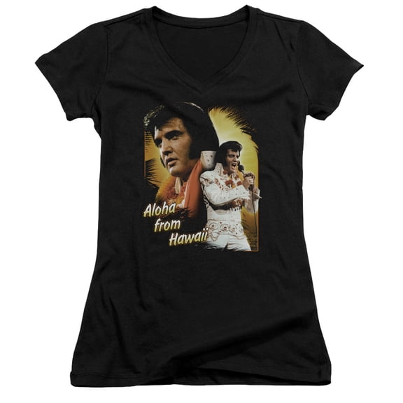 Elvis Presley - Aloha - Juniors Cap Sleeve V-Neck Shirt - XX-Large