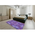 thumbnail image 4 of Ahgly Company Indoor Square Patterned Bright Purple Area Rugs, 3' Square, 4 of 6
