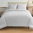 thumbnail image 4 of Boutique Living 3 Piece Percale Cotton Solid Pattern Comforter Set, King, 4 of 4