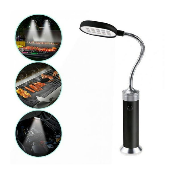 Luz de Camping portátil, Luces de Barbacoa de 15 LED Luces de Barbacoa LED de 360 ° Lámpara de Parrilla Ajustable Diseño Exquisito