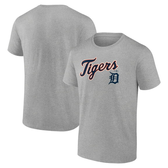 Men's Heather Gray Detroit Tigers Team Lockup T-Shirt