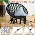 thumbnail image 3 of ZXNYH Saucer Chair with Folding Metal Frame, 100% Cotton Handmade Round Cozy Chairs, Exquisite Moon Chair for Bedroom, Living Room Décor Beige, 3 of 7