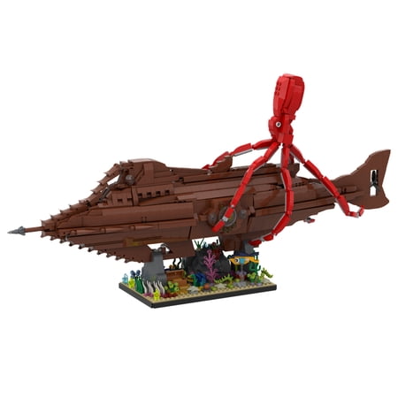 Twenty Nautilus Ship Submarine Building Blocks Set for 2w Leagues Under the Sea Boat Vessel Bricks Toys for Children Gift
