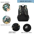 thumbnail image 4 of FORMRS Unisex School Backpack 17" Student Travel Bag with Laptop Compartment, Green Peacock Pattern, 4 of 7