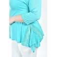 thumbnail image 4 of Blusa asimetrica con detalles de encaje Roman Fashion /Tallas Extras, 274 (Menta) verde claro 40, 4 of 6