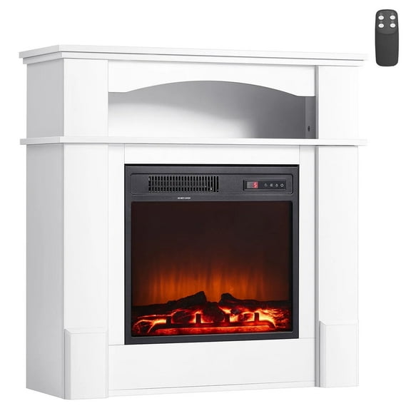 33-65 Inches Freestanding Fireplaces, 1500W 5120BTU Fake Electric Fireplace Stove Heater with Mantel, Overheating Protection, Adjustable Flames,Timer, Remote, for Living Room,Bedroom