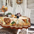 thumbnail image 1 of Nappe Ovale Yighty de l'Action de Grâce 54x72 Po, Nappe de Récolte d'Automne Citrouille Tournesol Dinde, Nappe en Polyester Imperméable Résistante aux Plis Durable pour l'Automne, l'Action de Grâce, Décoration Maison, 1 of 5