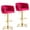 Red, variant on MOONMISS Bar Stools Set of 2, Adjustable Swivel Barstools, Velvet Counter Height Bar Chair with Back and Footrest for Kitchen Island Dining Room Café Pub,Red