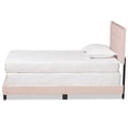 thumbnail image 3 of Bowery Hill Modern Velvet Fabric Upholstered Twin Size Panel Bed in Light Pink, 3 of 8