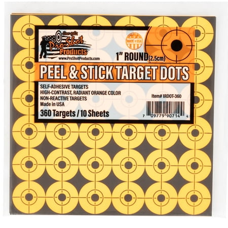Pro-Shot Products Orange Target Dots Peel & Stick 1 Target Dots - 36 Dots Per Sheet - 10 Sheets