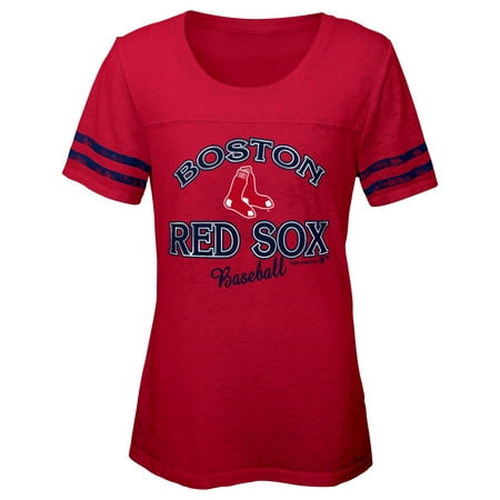 MLB Boston RED SOX TEE Short Sleeve Girls Fashion 60% Cotton 40% Polyester Alternate Team Colors 7 - 16