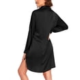 thumbnail image 5 of Ekouaer Satin Nightgowns for Women Button Up Sleep Shirt Winter Ladies Nightshirts Notch Collar Night Shirt, 5 of 6