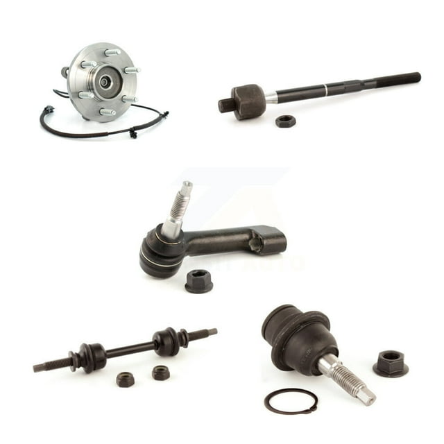 Transit Auto Front Left (Driver Side) Hub Bearing Assembly Suspension Lower Ball Joint Outer Inner Tie Rod End and Sway Bar Stabilizer Link Kit (5Pc) for Car Ford F-150 with 6 Lug Wheels K7T-104305