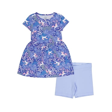 Wonder Nation Girls Dress and Bike Short, 2-Piece, Sizes 4-18 & Plus