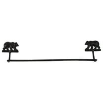 Black Cast Iron Grizzly Bear Bath Towel Bar Holder Rack Rustic Cabin/Lodge Decor