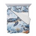 thumbnail image 7 of Coastal Beach King Size Down Alternative Comforter, Lightweight Comforter Quilt Bedding Set with Pillow Shams Sea Turtle Nautical Coral Starfish All Seasons Bed Comforter Duvet Insert 96"x106", 7 of 7