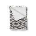 thumbnail image 2 of Modern Soft Flannel Fleece Throw Blanket, Snowflake Geometrical Lines Triangles and Shapes Artwork Print, Cozy Plush for Indoor and Outdoor Use, 50" x 60", White and Army Green, by Ambesonne, 2 of 6