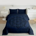 thumbnail image 2 of Manfei Retro Boho Floral Bedding Comforter Set,Vintage Damsk Twin Comforter Sets,Deepblue Black Bedding Set For Men Women,Super Cozy Room Decor Reversible,2 Pieces, 2 of 8
