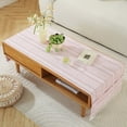 thumbnail image 1 of WCHUANG Coffee Table Cloth, Table Cover with Pockets and Tassel, Cotton Linen Rectangle Tablecloths Washer Dryer Fridge Top Dust Cover, 1 of 5