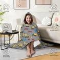 thumbnail image 4 of Wearable Blanket,Cartoon Construction Vehicles Cars Gray Pattern Hooded Wearable Sherpa Blanket for Adults & Teens,Winter Poncho Shawl Wrap Cape Thick Warm,60"x80", 4 of 5