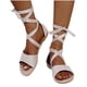 thumbnail image 4 of Chanclas de verano para mujer, sandalias de vendaje de color, zapatos de playa planos informales para mujer Wmkox8yii nm10788, 4 of 7