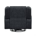 thumbnail image 4 of Ruma Swivel Manual Reclining Chair w Tab Pull- Ebony Black Chenille, 4 of 6