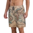 thumbnail image 2 of Kdxio The World is Hemisphere Pattern Mens Casual Shorts - Drawstring Summer Beach Sports Shorts for Men, 2 of 9