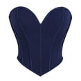 thumbnail image 2 of JGGSPWM Women's Sweetheart Neck Strapless Bustier Corsets Vintage Overbust Corset Tops Bandeau Corset Belt Wear Top Blue M, 2 of 9
