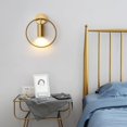 thumbnail image 4 of Lámpara de pared para interiores, luz LED dorada giratoria de 180°, lámpara de pared de metal moderna, adecuada para pasillos de escaleras de dormitorio y sala de estar, casquillo E27 (sin bombilla), 4 of 5