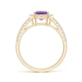 thumbnail image 2 of ANGARA Natural Emerald-Cut 1.5 ct Amethyst Halo Ring in 14K Yellow Gold for Women (Size-8x6mm) | February Birthstone, Birthday, Anniversary, Jewelry Gift for Women | Natural Amethyst Ring, 2 of 8