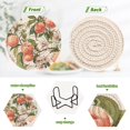 thumbnail image 5 of 6 Pcs Drink Coasters with Holder 3.94in Woven Coasters for Drinks Peach Fruit Pattern Coaster Set for Protection Table, 5 of 7