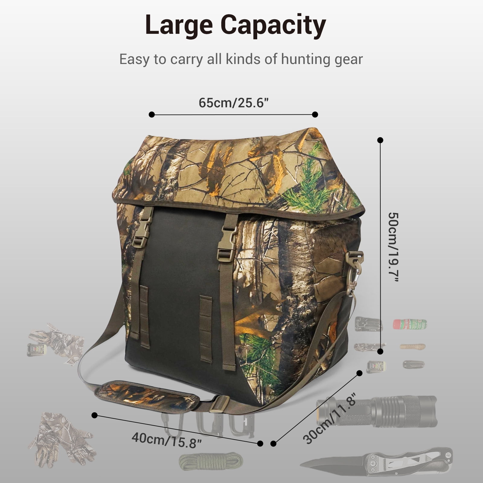 WTVIDAS Hunting Wader Bag，Large Camouflage Scent Control Bag, Waterproof Smell Proof Bag for Hunting Clothes & Accessories